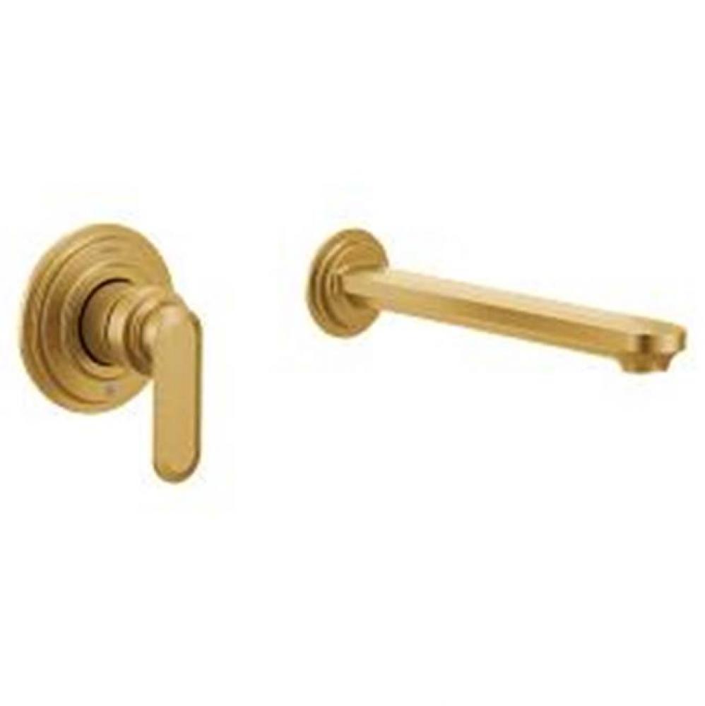 Brushed gold one-handle tub filler