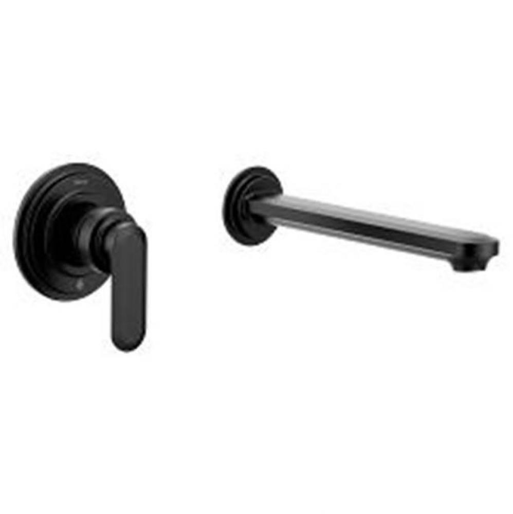 Matte black one-handle tub filler