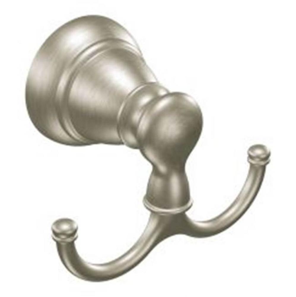 Brushed Nickel Double Robe Hook