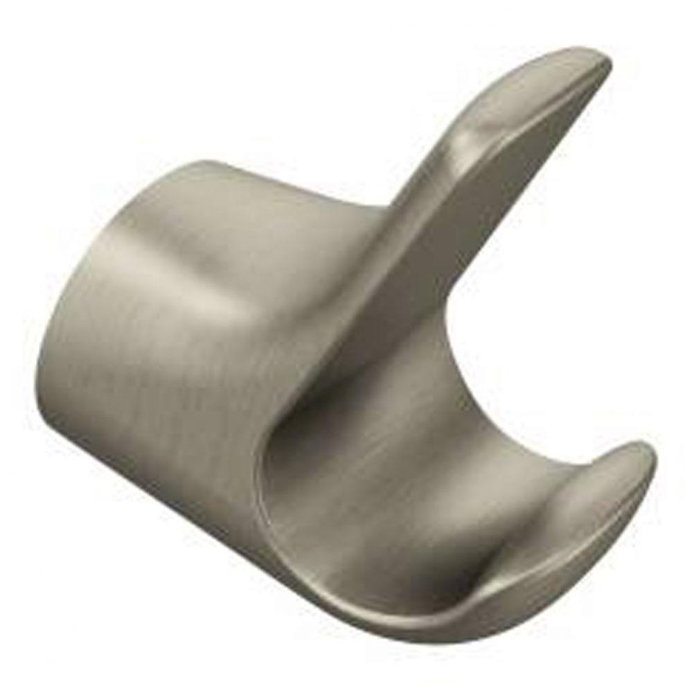 Brushed nickel double robe hook