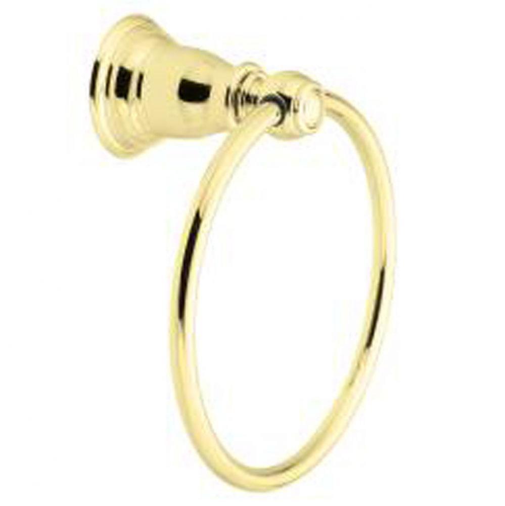Polished brass towel ring