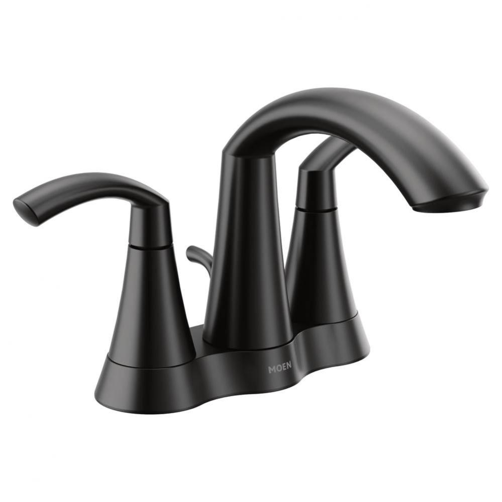 Glyde Two-Handle High Arc Centerset Bathroom Faucet, Matte Black