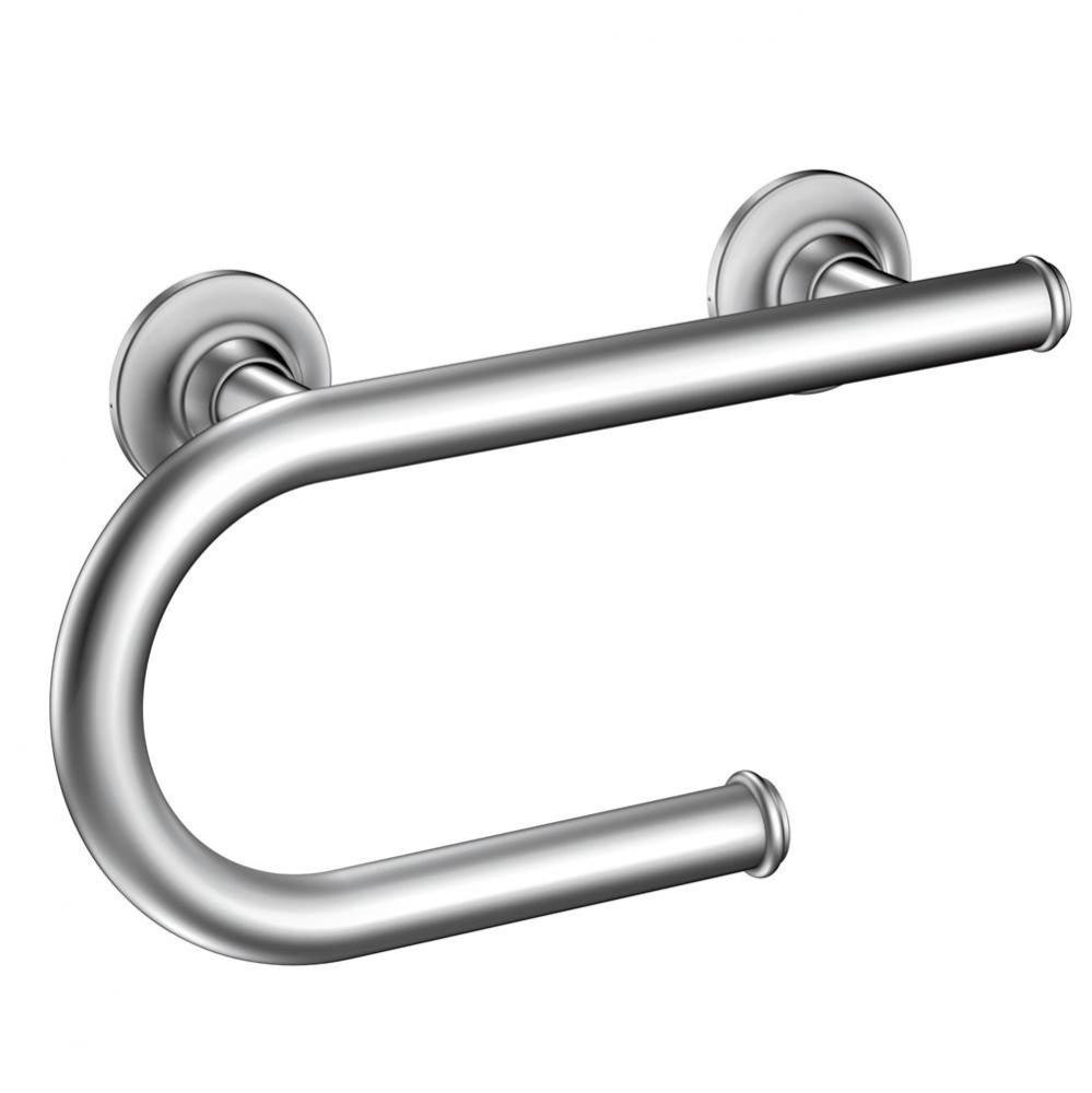 Chrome 8&apos;&apos; Grab Bar With Paper Holder