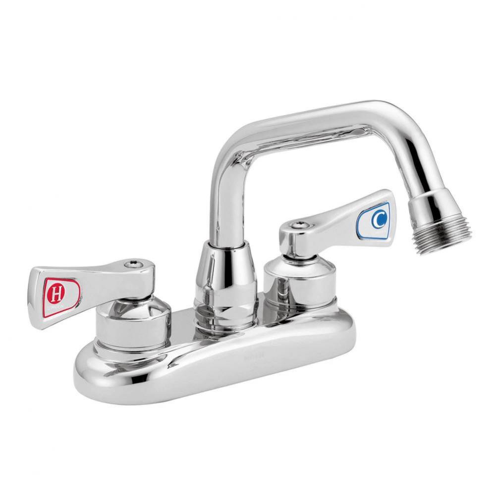 Chrome two-handle utility faucet