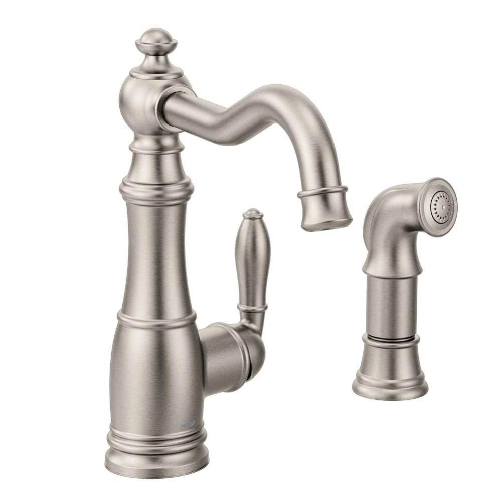 Weymouth One-Handle Traditional Kitchen Faucet with Side Sprayer, Spot Resist Stainless