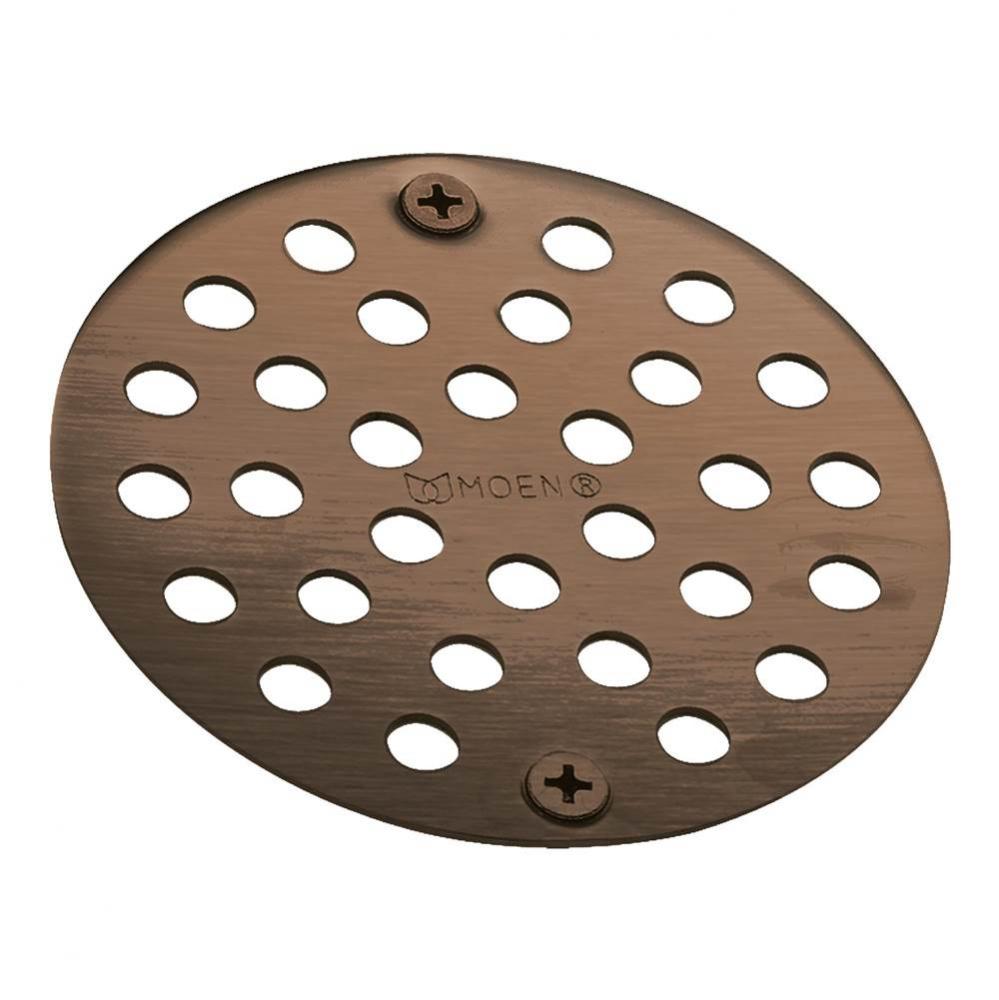 4-Inch Screw-In Shower Strainer Drain Cover, Oil Rubbed Bronze