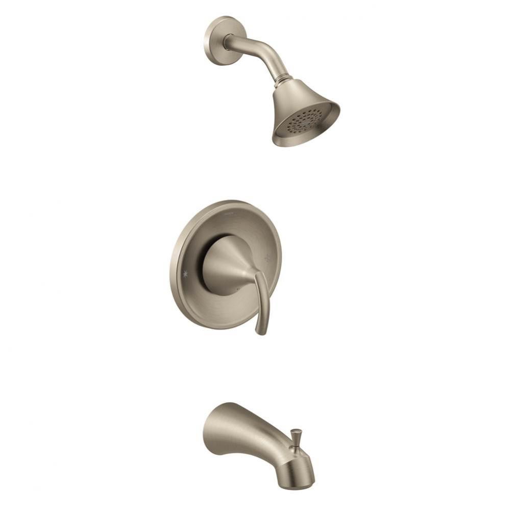 Glyde 1-Spray Single-Handle Posi-Temp Tub and Shower Faucet Trim Kit in Brushed Nickel (Valve Sold