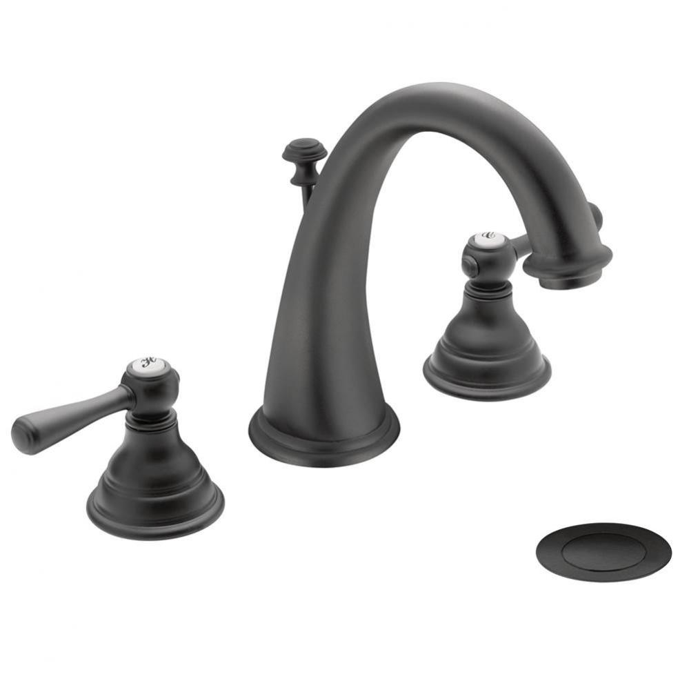 Kingsley 8 in. Widespread 2-Handle High-Arc Bathroom Faucet Trim Kit in Wrought Iron (Valve Sold S