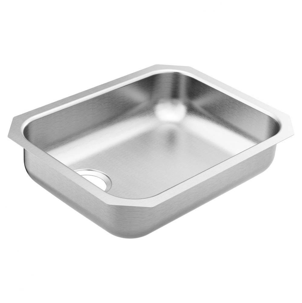 1800 Series 23.5-inch 18 Gauge Undermount Single Bowl Stainless Steel Kitchen Sink, Left Drain