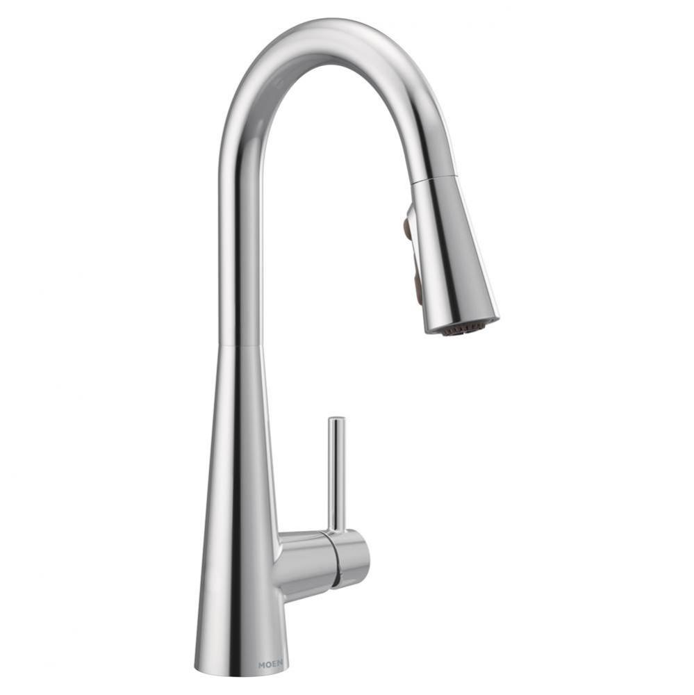 Sleek One-Handle High Arc Pulldown Kitchen Faucet Featuring Power Boost, Chrome