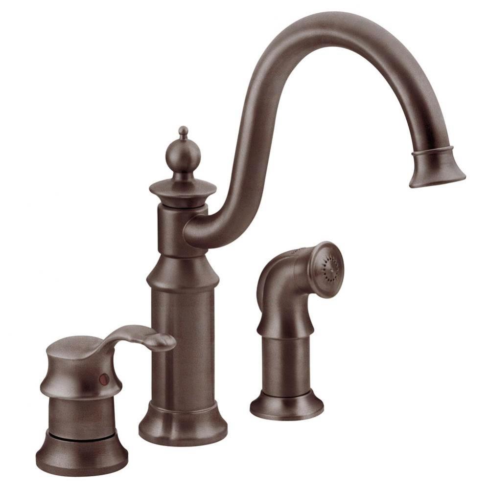 Waterhill One-Handle Kitchen Faucet with Side Spray, Oil-Rubbed Bronze
