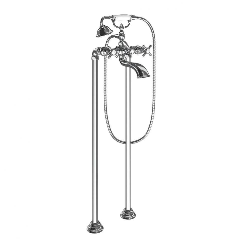 Weymouth 2-Handle Wall Mount Roman Tub Filler Trim Kit in Chrome (Valve Sold Separately)