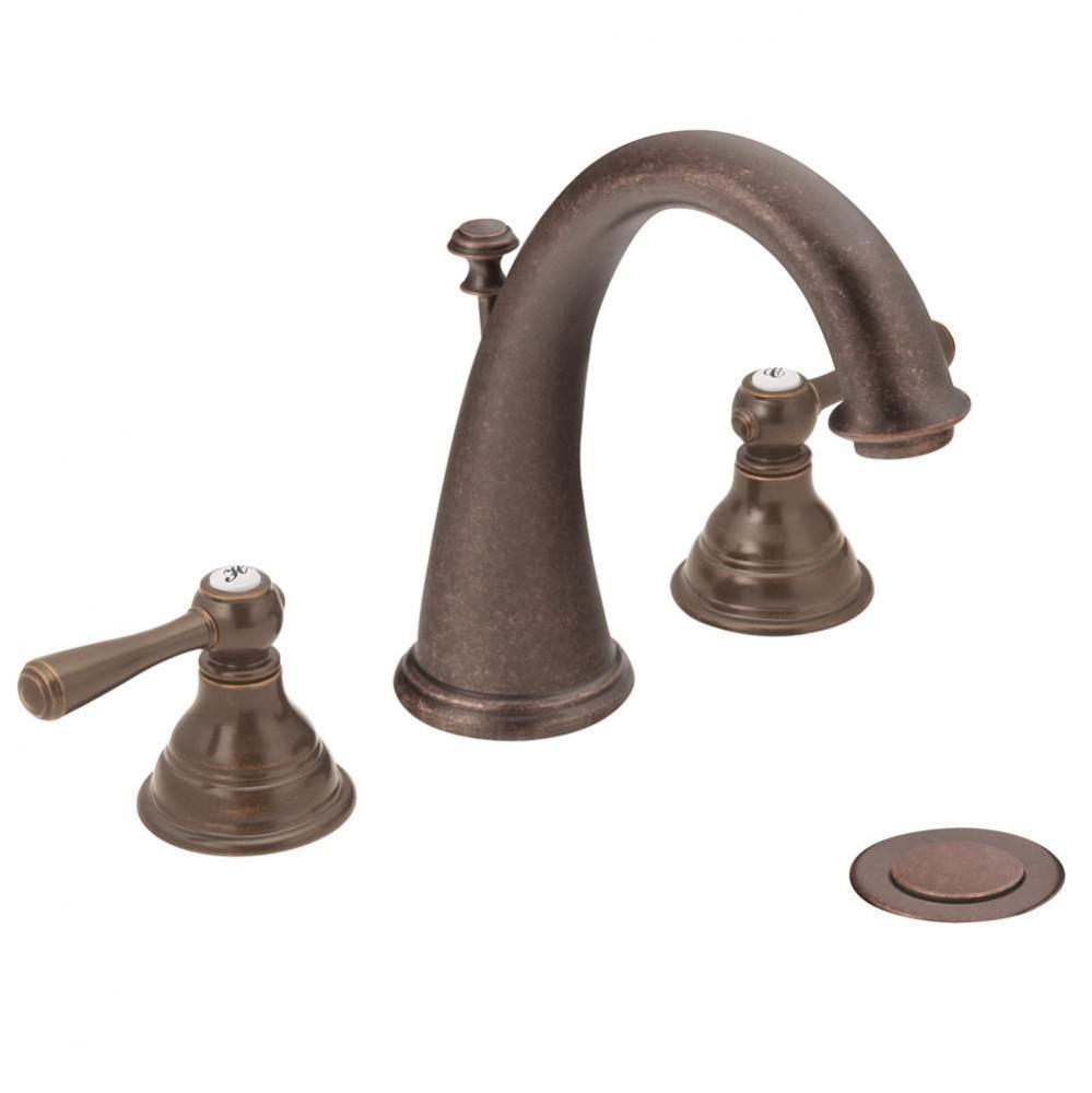 Kingsley 8 in. Widespread 2-Handle High-Arc Bathroom Faucet Trim Kit in Oil Rubbed Bronze (Valve S