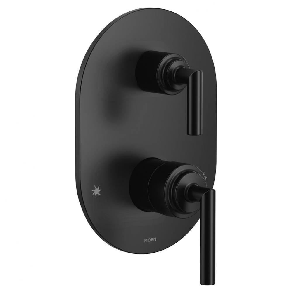 Arris M-CORE 3-Series 2-Handle Shower Trim with Integrated Transfer Valve in Matte Black (Valve So