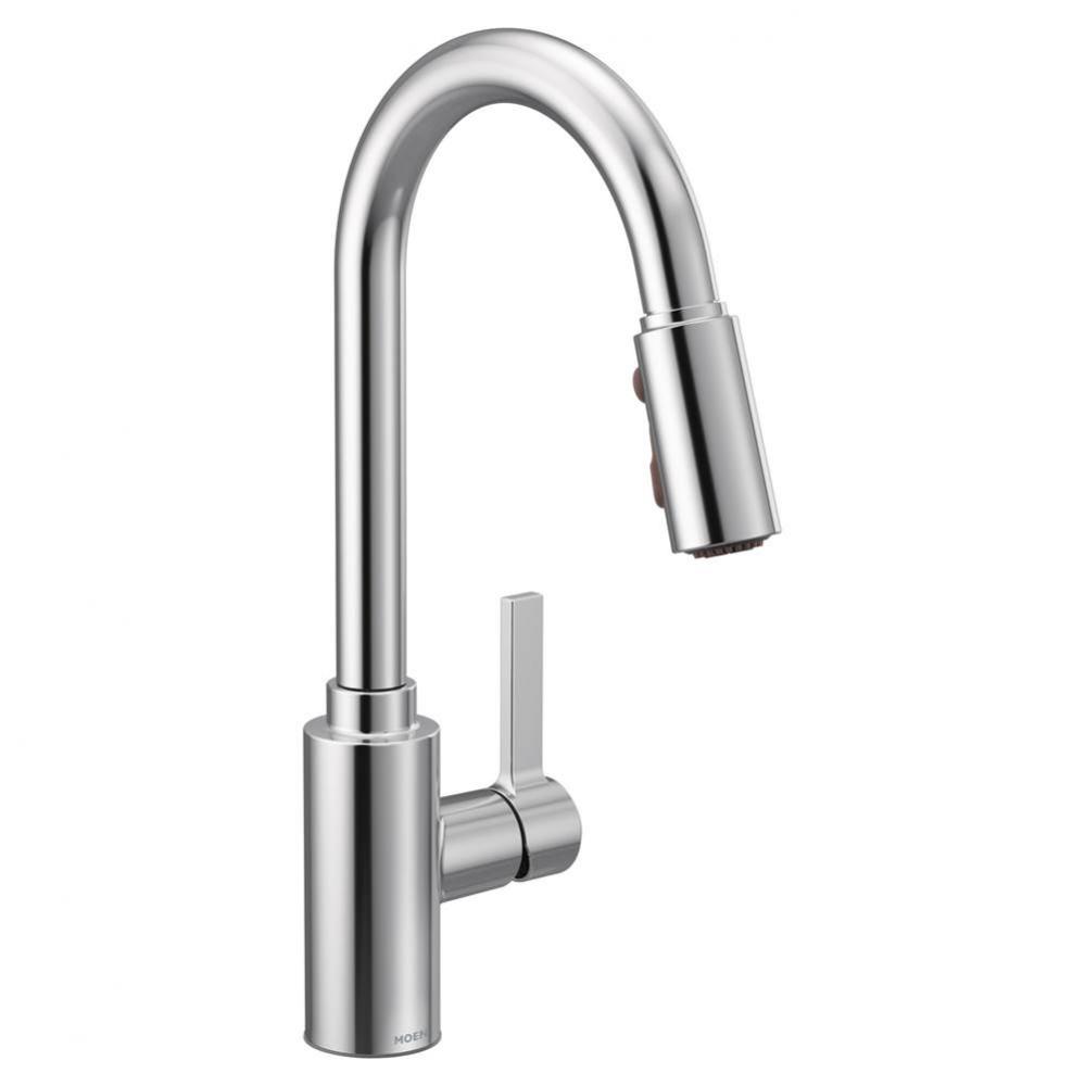 Genta LX Single-Handle Pull-Down Sprayer Modern Kitchen Faucet with Reflex and Power Boost Chrome