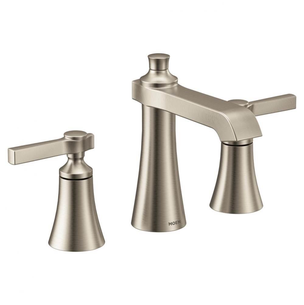 Flara 8 in. Widespread 2-Handle High-Arc Bathroom Faucet Trim Kit in Brushed Nickel (Valve Sold Se