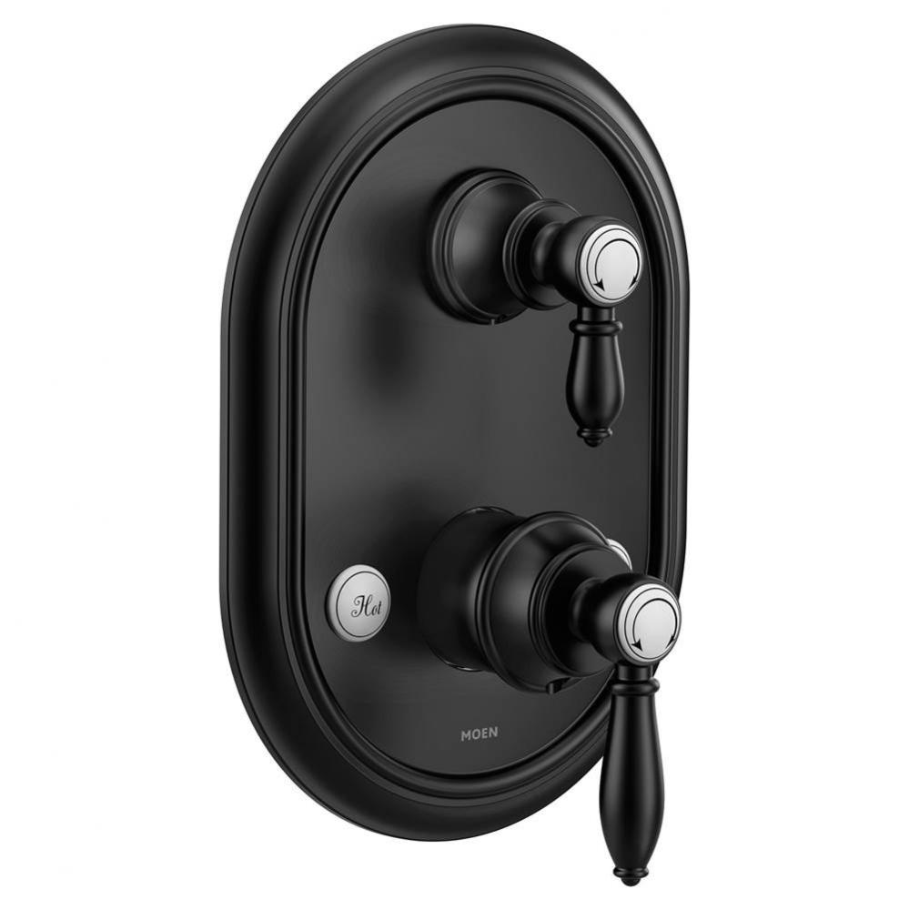 Weymouth M-CORE 3-Series 2-Handle Shower Trim with Integrated Transfer Valve in Matte Black (Valve