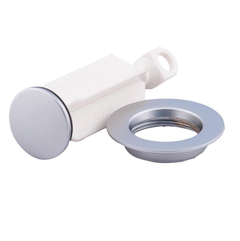 Replacement Bathroom Sink Drain Plug and Seat, Brushed Chrome