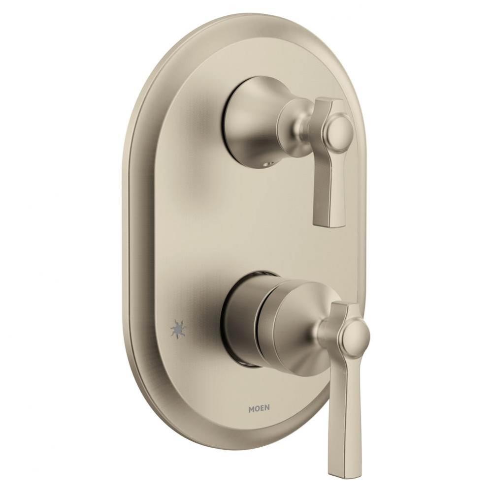 Flara M-CORE 3-Series 2-Handle Shower Trim with Integrated Transfer Valve in Brushed Nickel (Valve