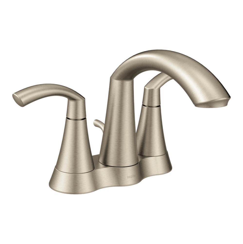 Glyde Two-Handle High Arc Centerset Bathroom Faucet, Brushed Nickel