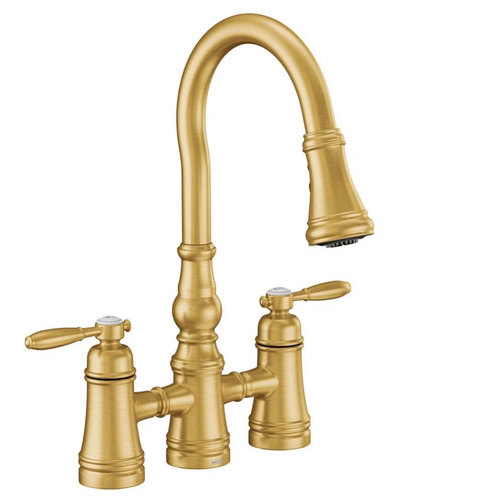 Moen Weymouth 2-Handle Bridge Faucet in Brushed Gold