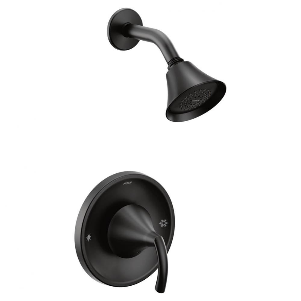 Glyde Single-Handle 1-Spray Shower Faucet Trim Kit with Eco-Performance Posi-Temp in Matte Black (