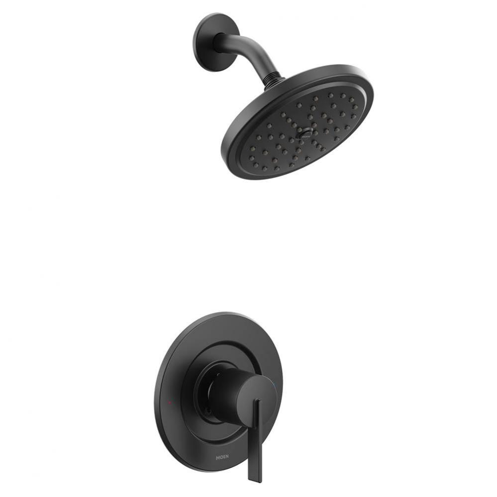 Cia Posi-Temp Rain Shower 1-Handle with Eco-Performance Shower Only Faucet Trim Kit in Matte Black