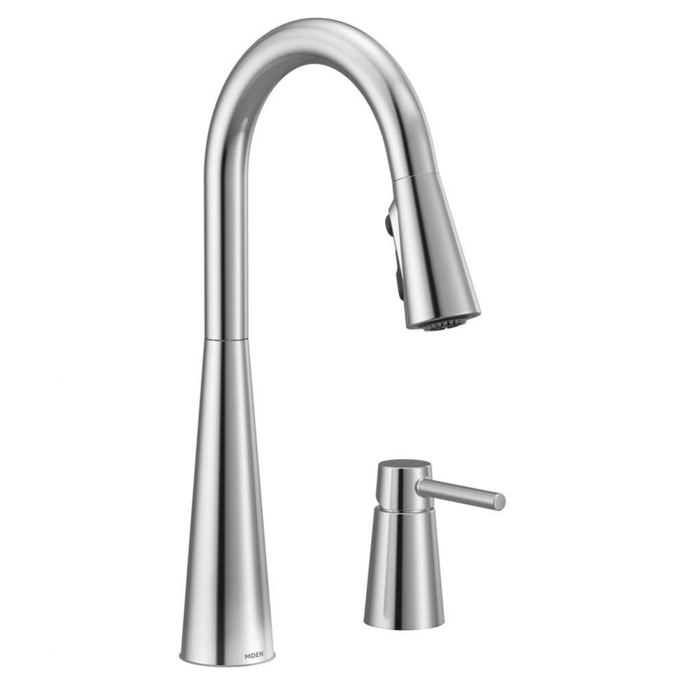 Sleek Single-Handle Standard Kitchen Faucet with Side Sprayer in Chrome