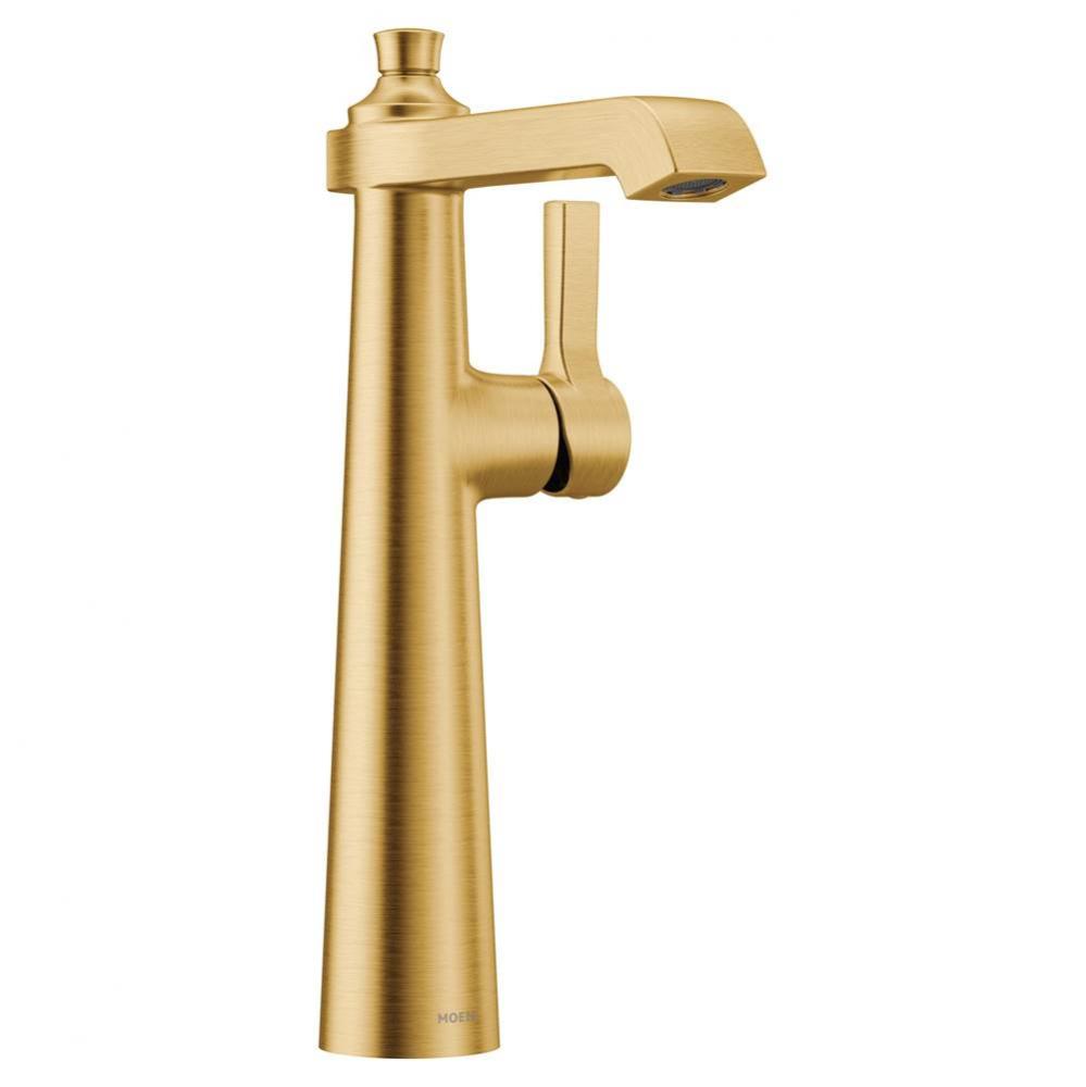 Flara One-Handle Single Hole Vessel Sink Bathroom Faucet, Brushed Gold