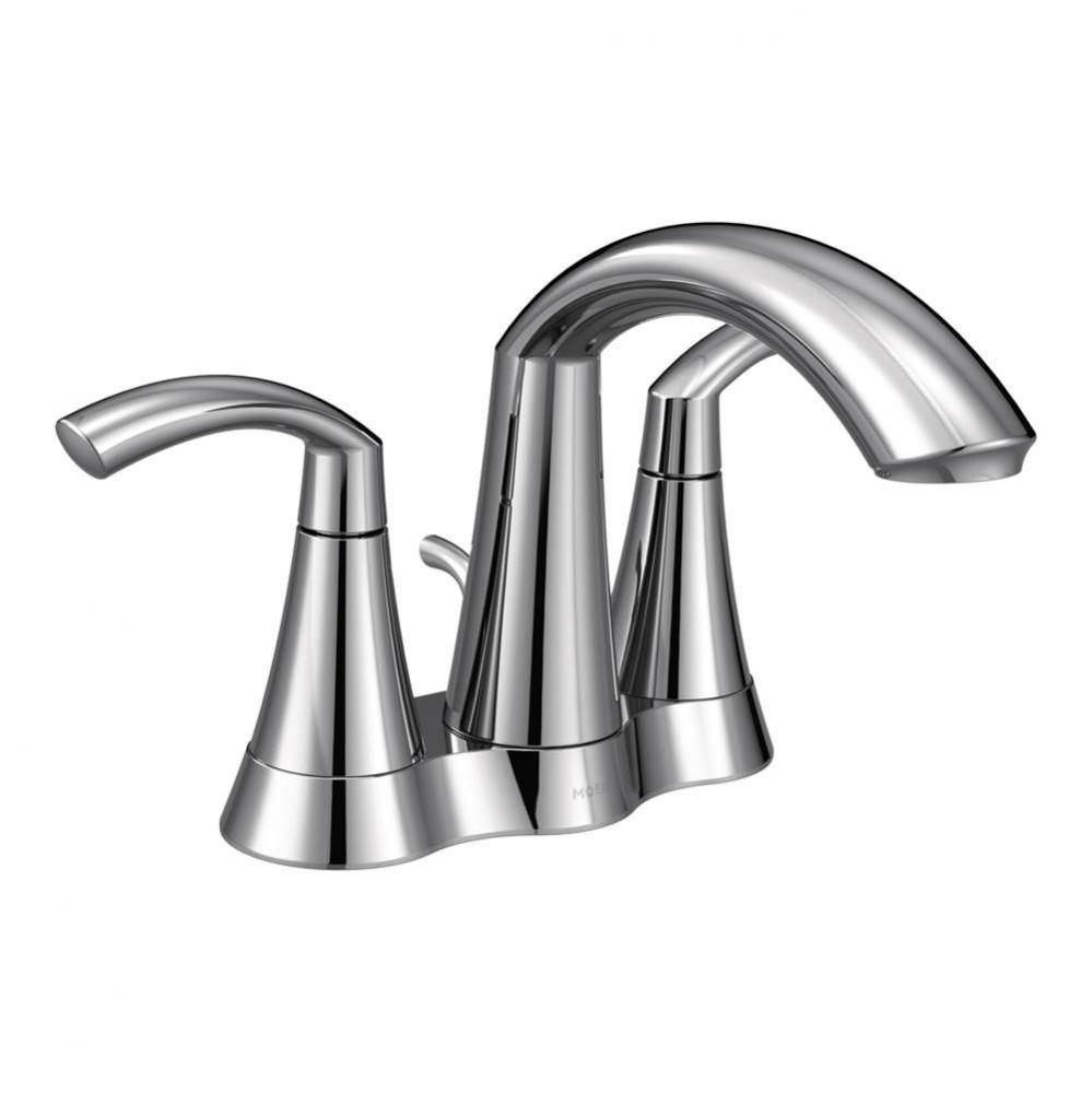 Glyde Two-Handle High Arc Centerset Bathroom Faucet, Chrome