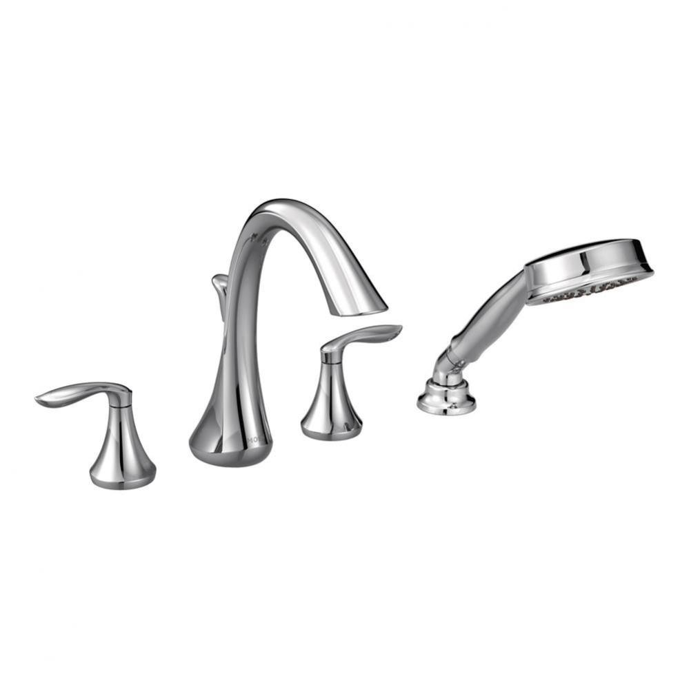 Eva 2-Handle Deck-Mount Roman Tub Faucet Trim Kit with Handshower in Chrome (Valve Sold Separately