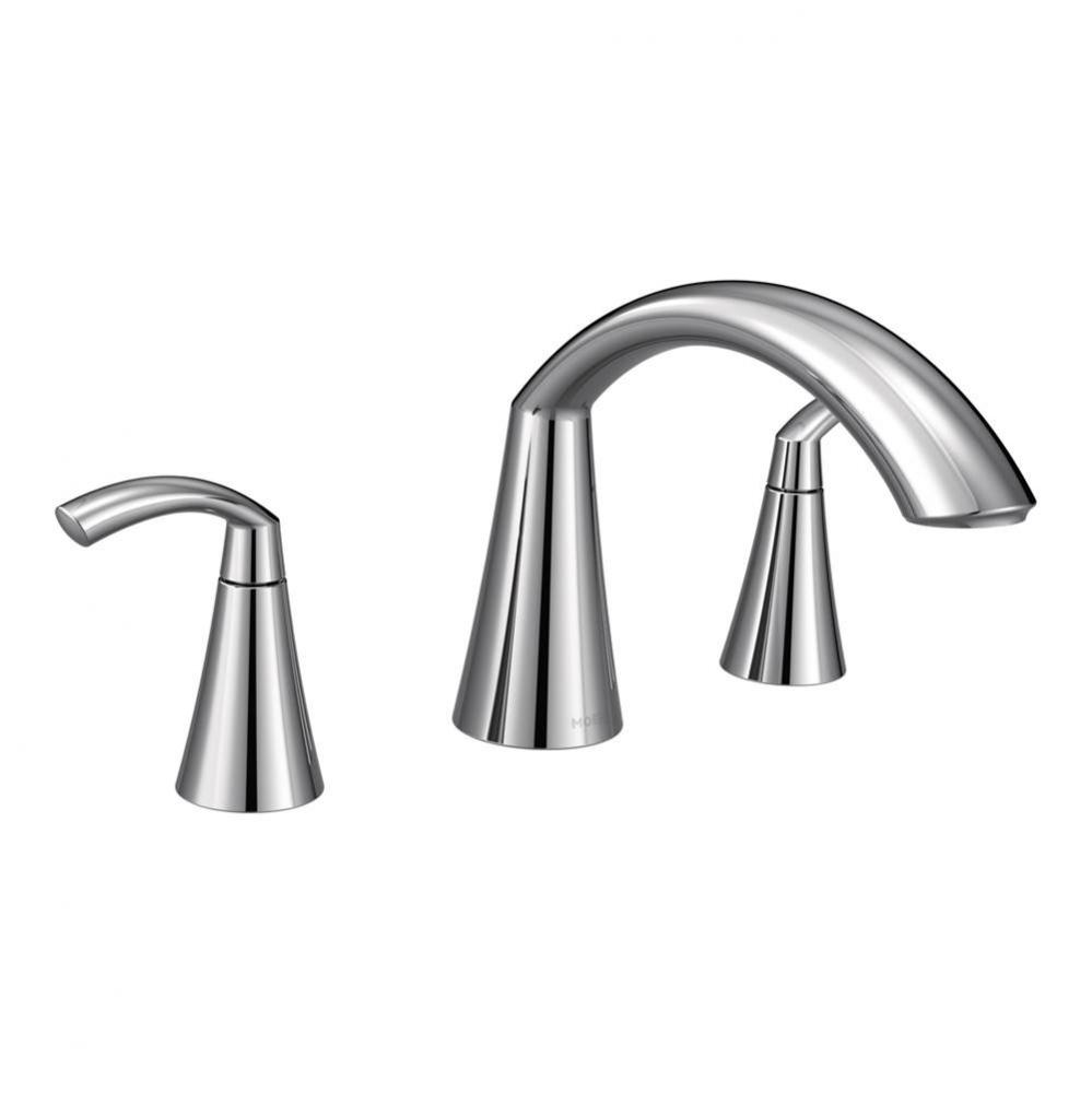 Glyde 2-Handle High-Arc Roman Tub Faucet in Chrome (Valve Sold Separately)
