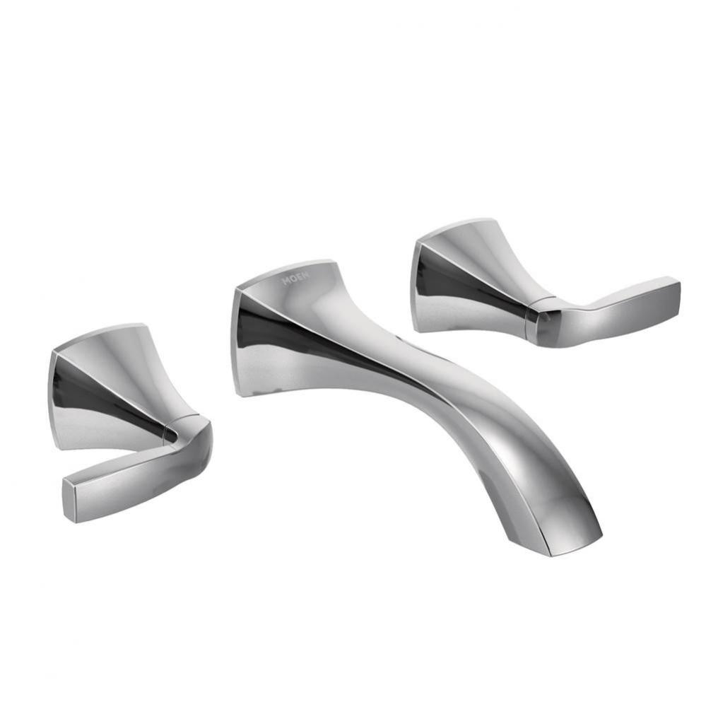Voss Wall Mount 2-Handle Low-Arc Lavatory Faucet Trim Kit in Chrome (Valve Sold Separately)