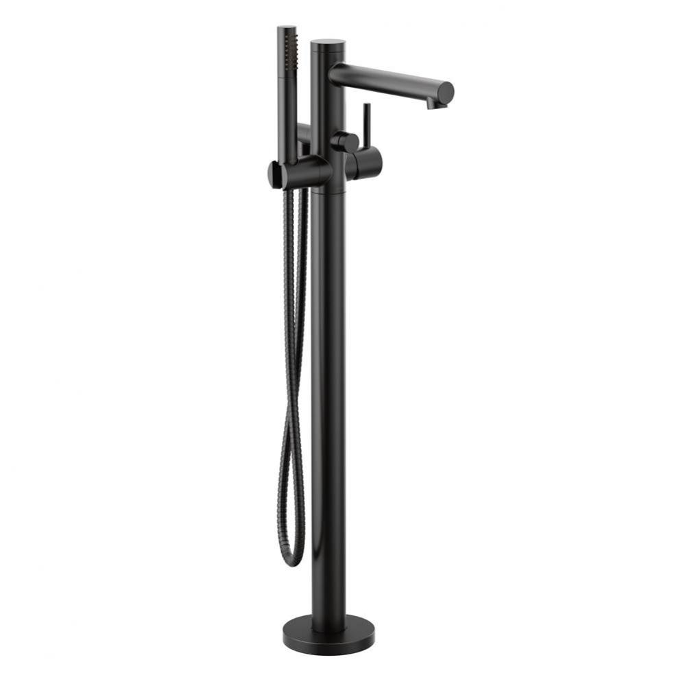 Align One-Handle Freestanding Floor Mount Tub Filler with Handshower, Matte Black