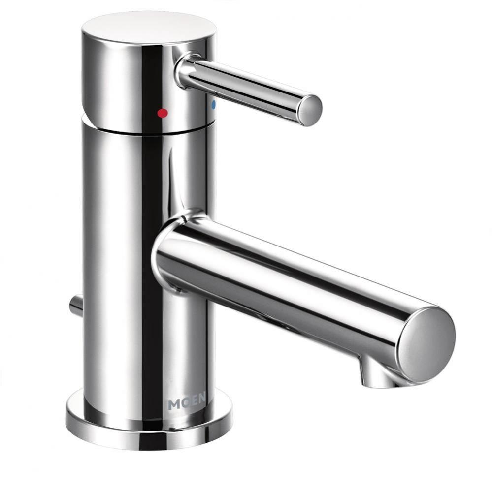 Align One-Handle Single Hole Low Profile Modern Bathroom Faucet with Drain Assembly, Chrome