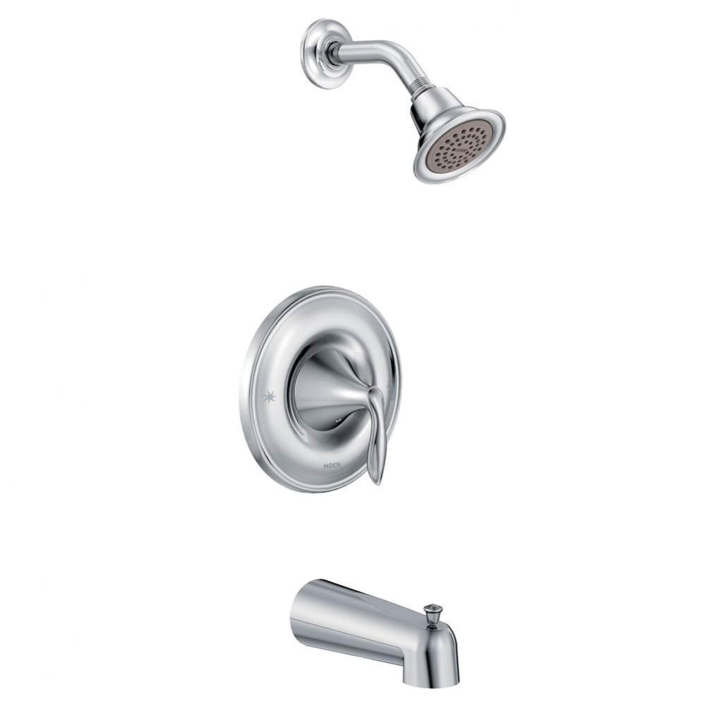 Eva Single-Handle 1-Spray Posi-Temp Tub and Shower Faucet Trim Kit in Chrome (Valve Sold Separatel