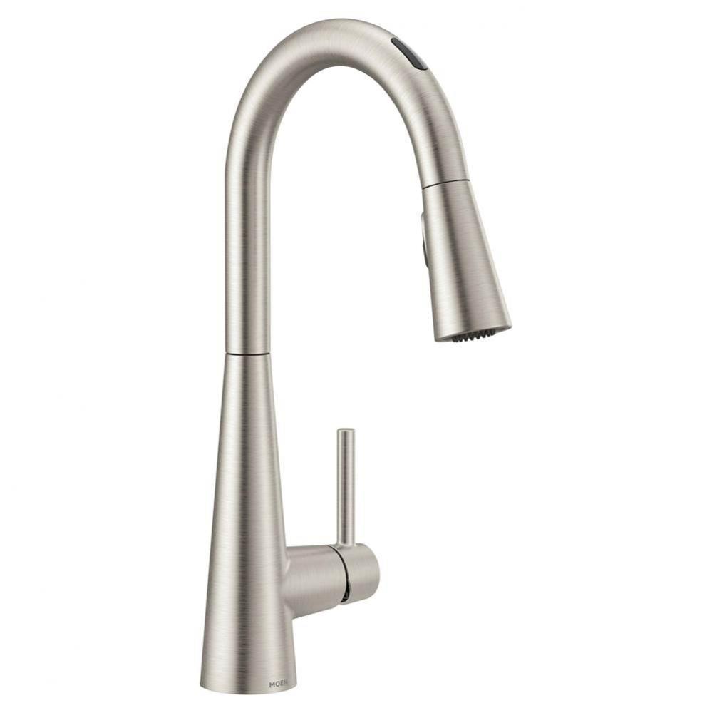 Sleek Smart Faucet Touchless Pull Down Sprayer Kitchen Faucet with Voice Control and Power Boost,
