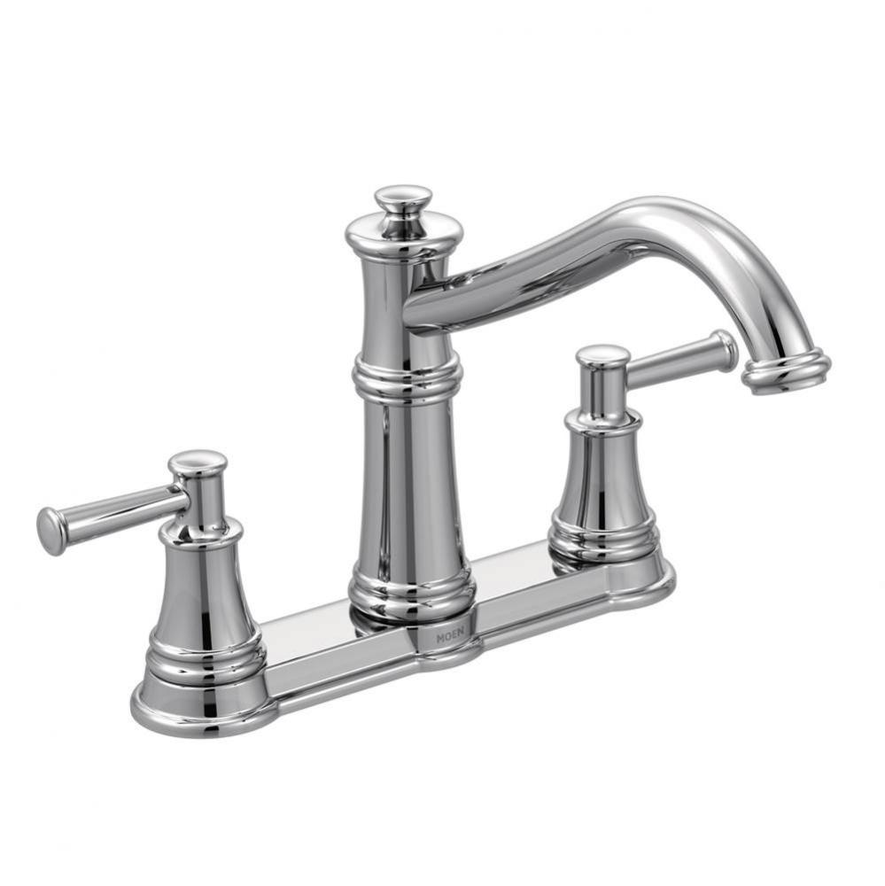 Belfield Traditional Two Handle High Arc Kitchen Faucet, Chrome