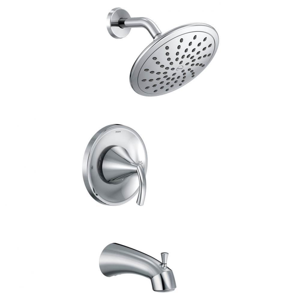 Glyde Posi-Temp Rain Shower Single-Handle Tub and Shower Faucet Trim Kit in Chrome (Valve Sold Sep