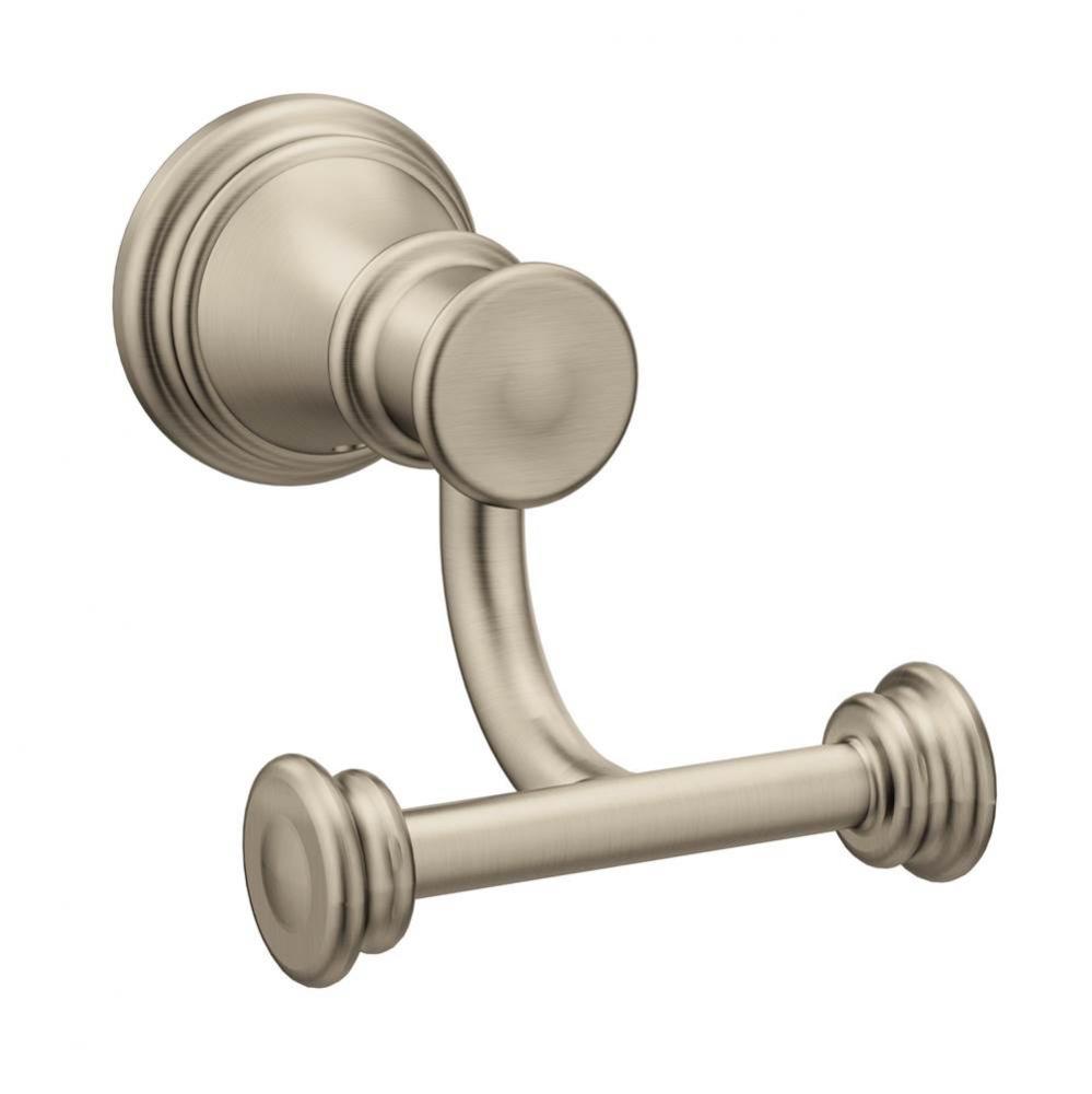 Brushed Nickel Double Robe Hook