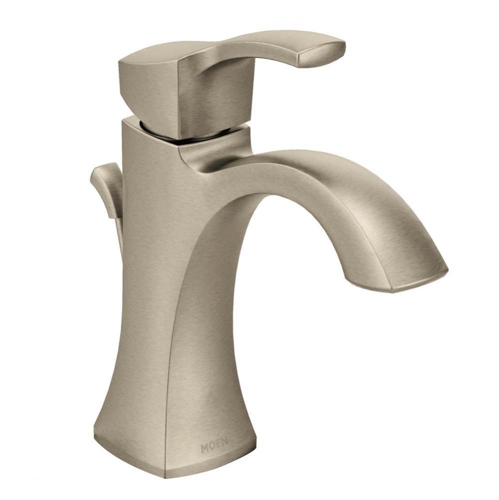 Voss One-Handle High-Arc Bathroom Faucet with Drain Assembly, Brushed Nickel