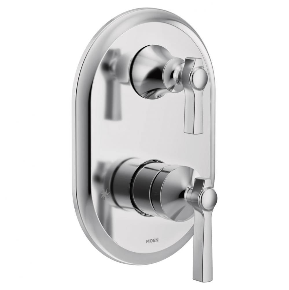 Flara M-CORE 3-Series 2-Handle Shower Trim with Integrated Transfer Valve in Chrome (Valve Sold Se
