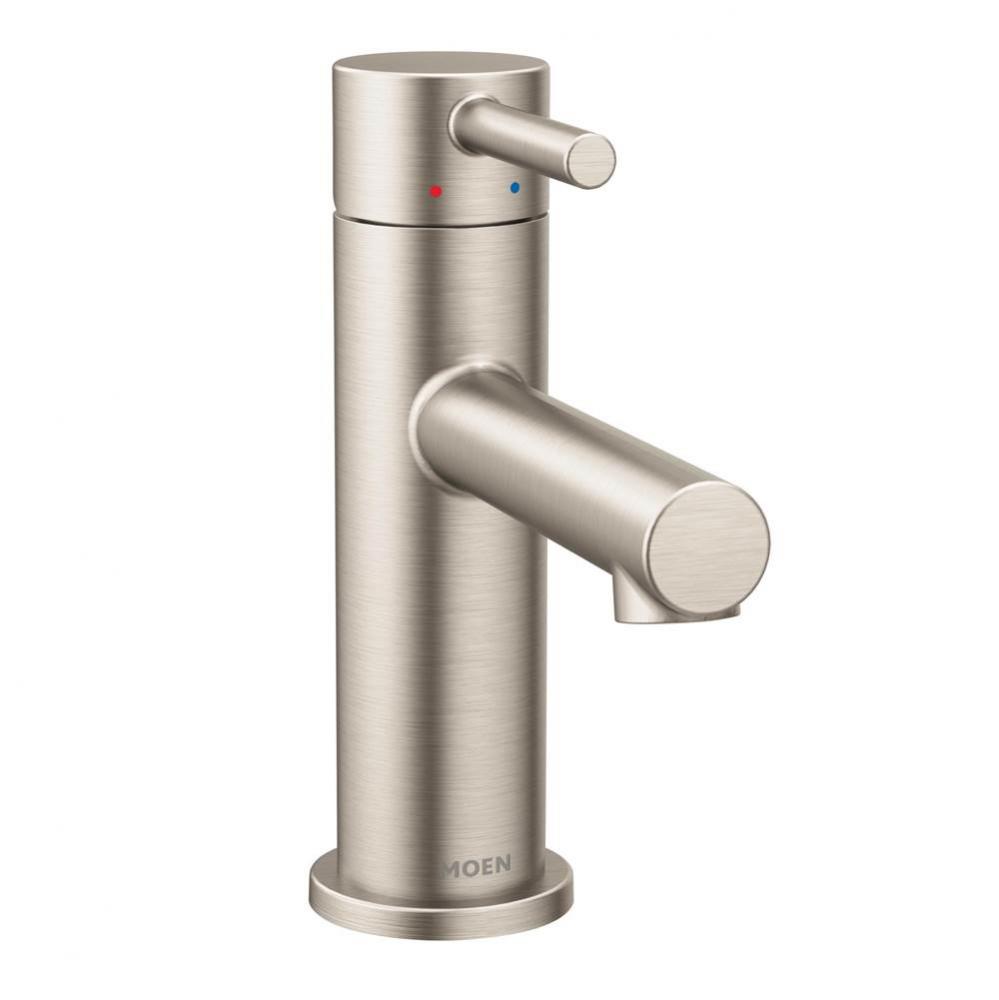 Align One-Handle Modern Bathroom Faucet with Drain Assembly and Optional Deckplate, Brushed Nickel