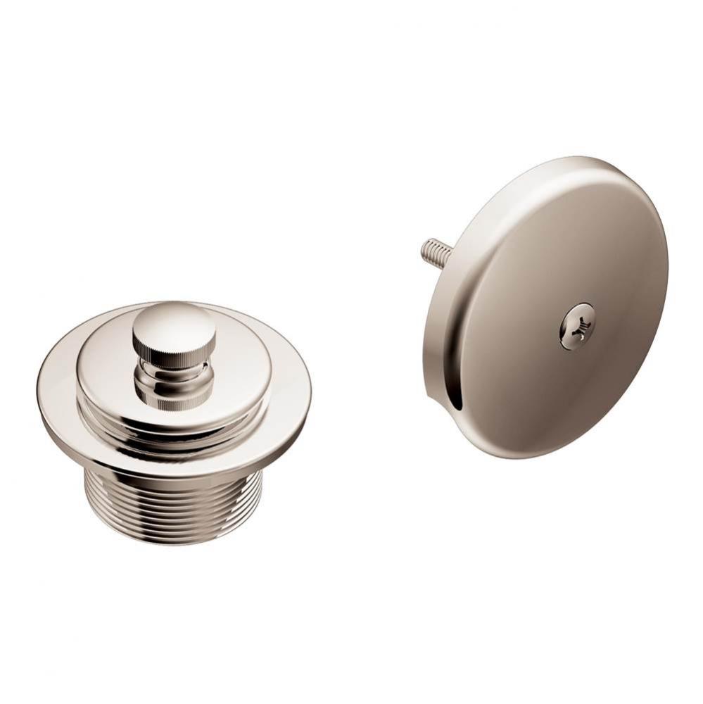 Push-N-Lock Tub and Shower Drain Kit with 1-1/2 Inch Threads, Polished Nickel