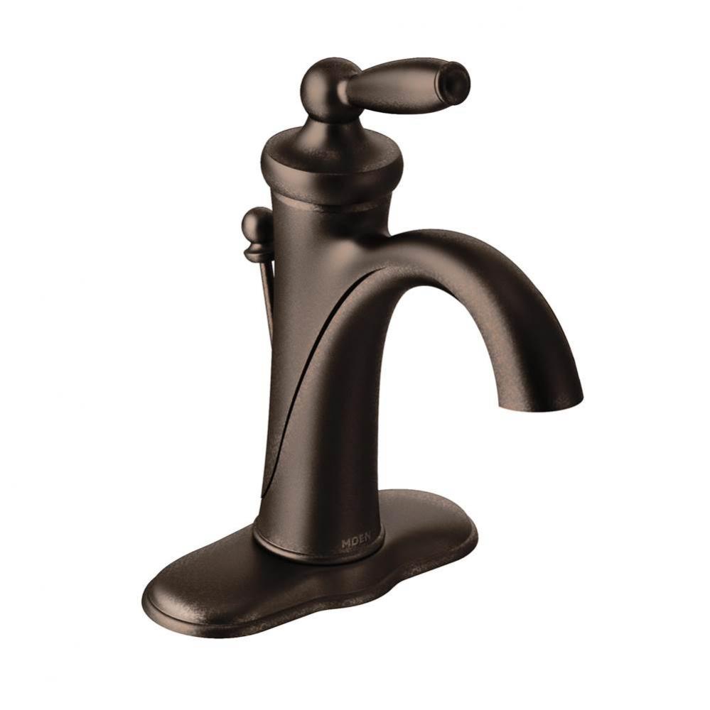 Brantford One-Handle Low-Arc Bathroom Faucet with Optional Deckplate, Oil-Rubbed Bronze