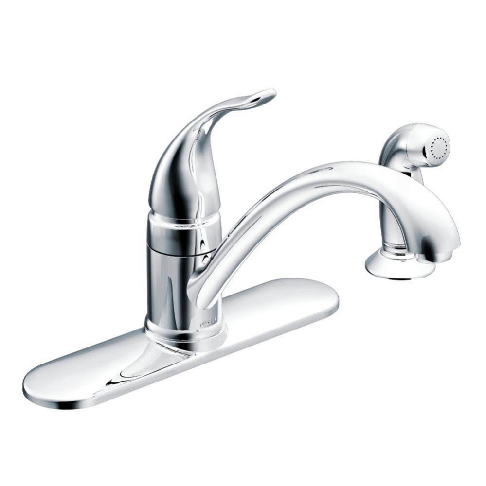 Torrance Chrome Single-Handle Lever Kitchen Faucet with Side Spray