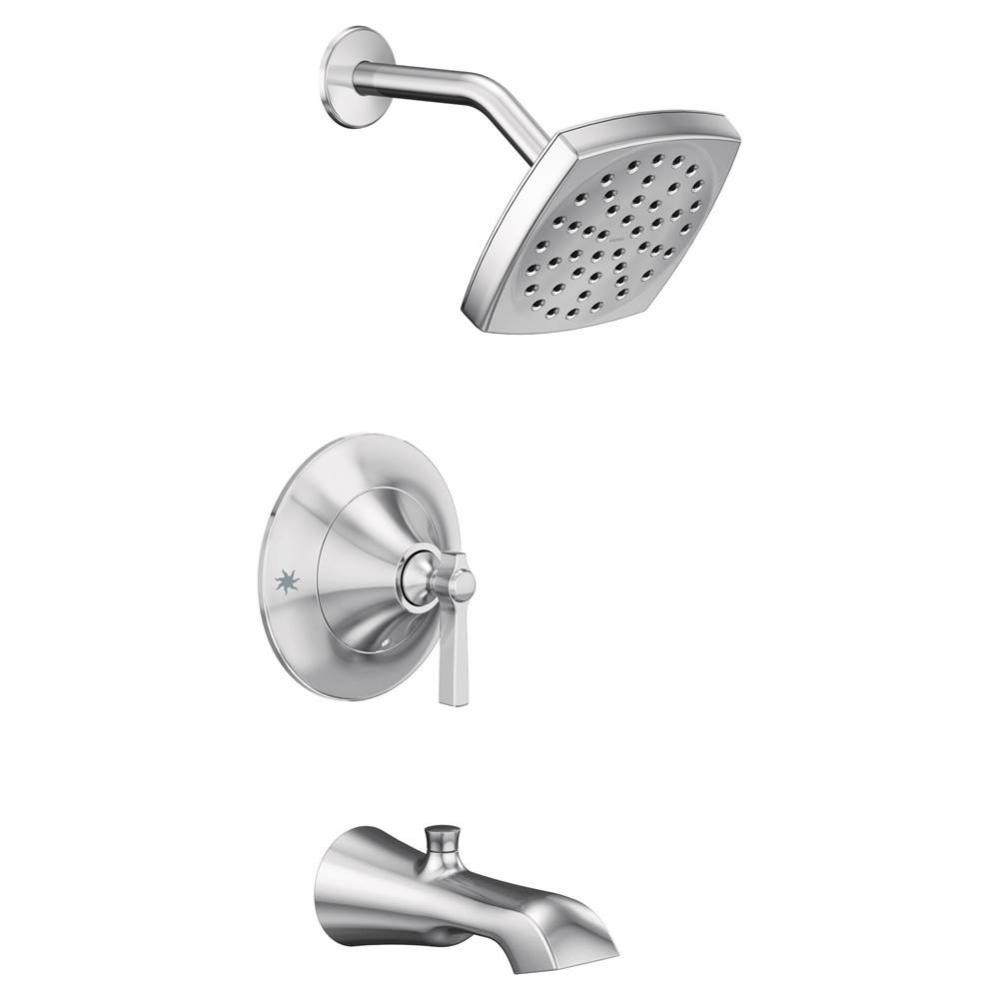 Flara Posi-Temp Rain Shower 1-Handle Tub and Shower Faucet Trim Kit in Chrome (Valve Sold Separate