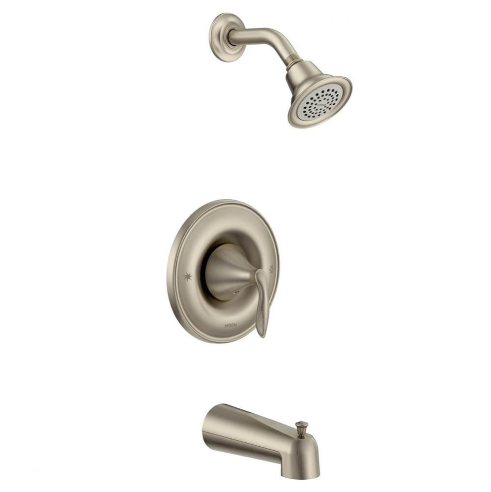 Eva 1-Handle Tub and Shower Trim in Brushed Nickel (Valve Sold Separately)