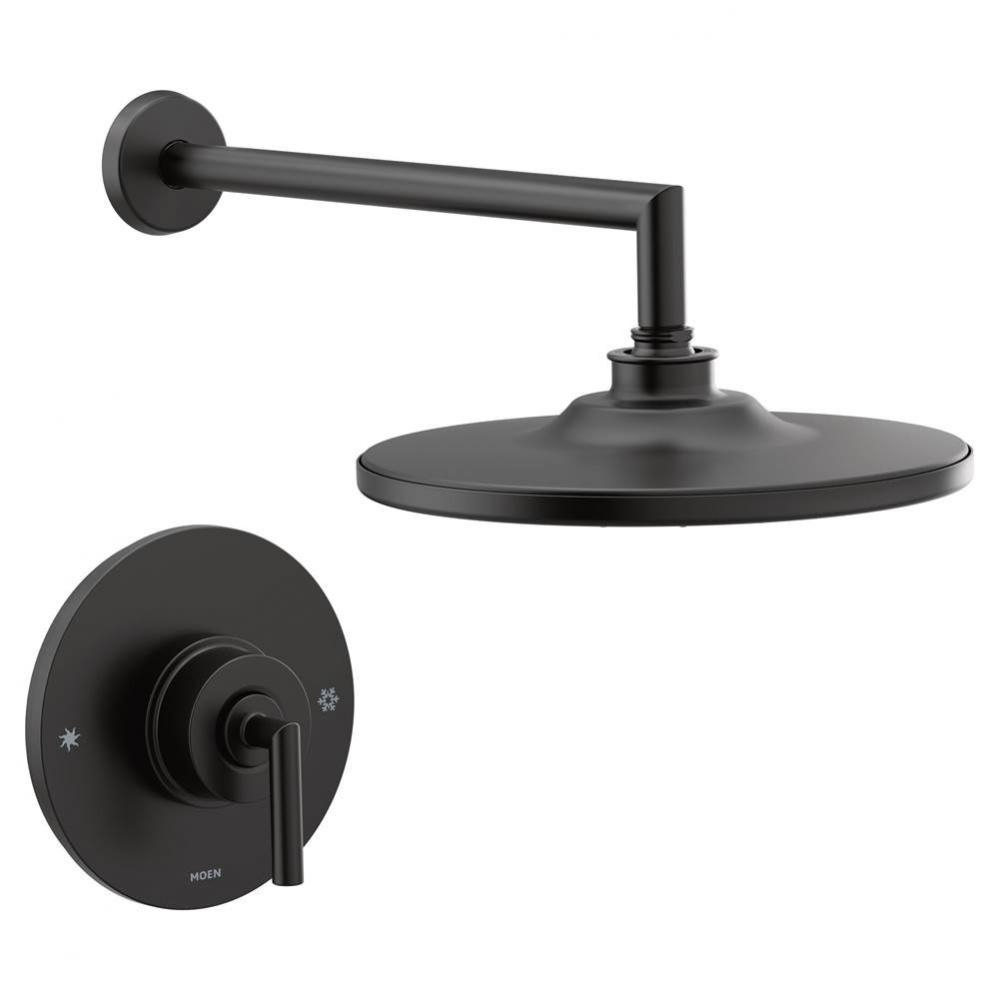 Arris Single Handle 1-Spray Eco-Performance Shower Faucet Trim Kit in Matte Black (Valve Sold Sepa