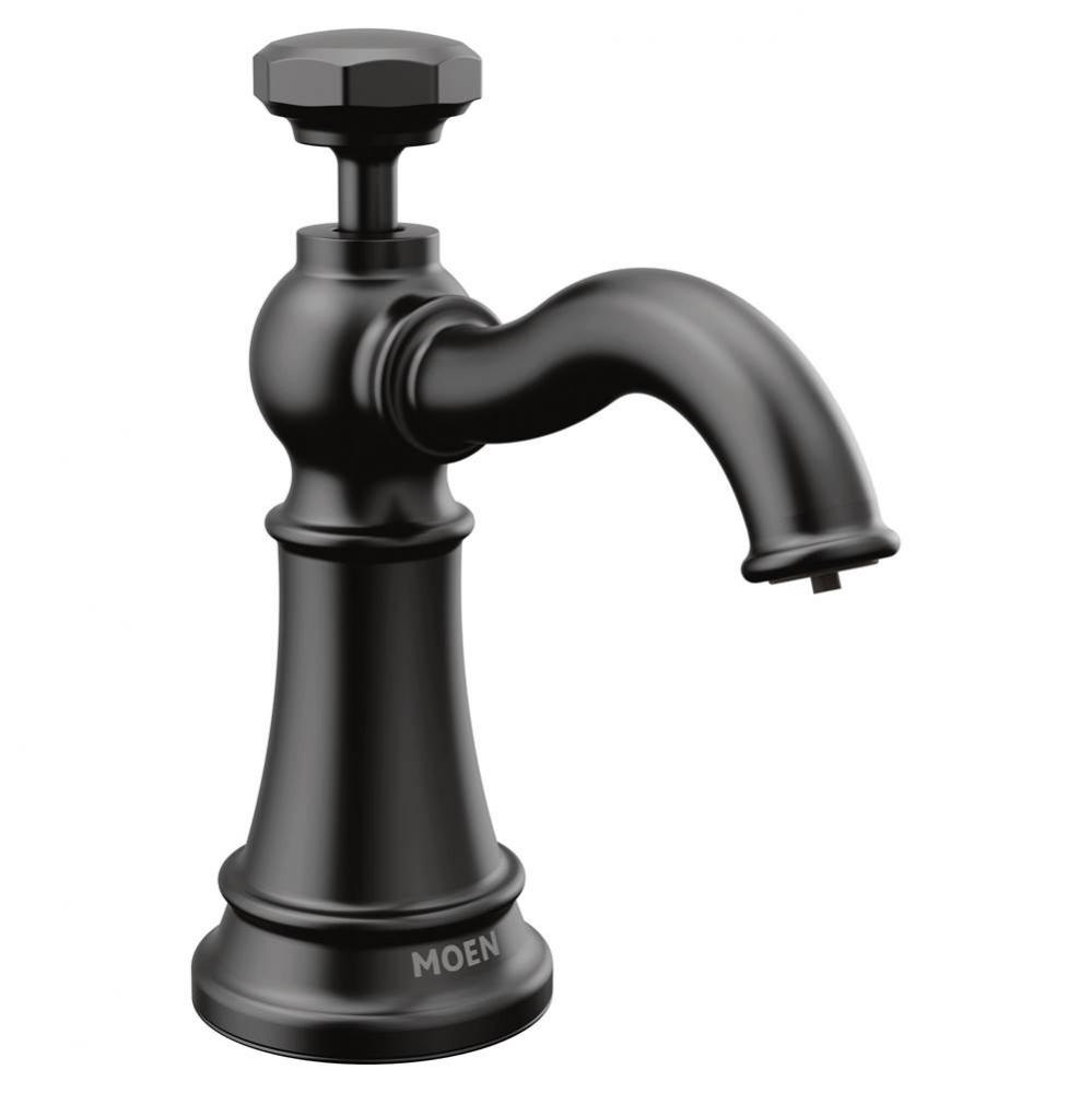 Paterson Deck Mounted Kitchen Soap Dispenser with Above the Sink Refillable Bottle, Matte Black